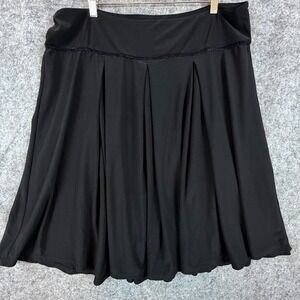 Modbe A Line Skirt Womens 1 Black Stretch Pleated Twirl Dancing Neutral Basics